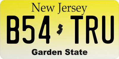 NJ license plate B54TRU