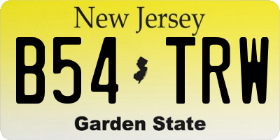 NJ license plate B54TRW