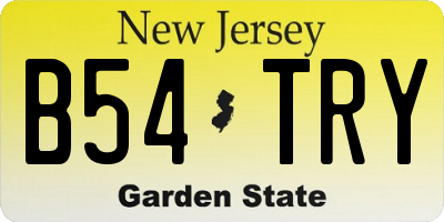 NJ license plate B54TRY