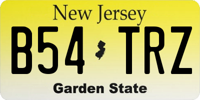 NJ license plate B54TRZ