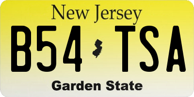 NJ license plate B54TSA
