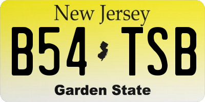 NJ license plate B54TSB