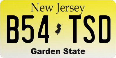 NJ license plate B54TSD