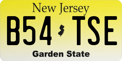 NJ license plate B54TSE