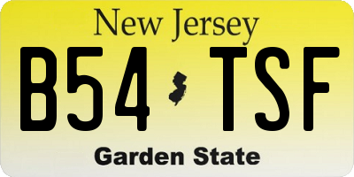 NJ license plate B54TSF