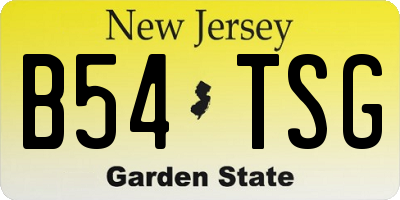 NJ license plate B54TSG
