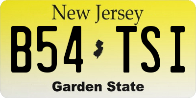 NJ license plate B54TSI