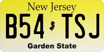 NJ license plate B54TSJ