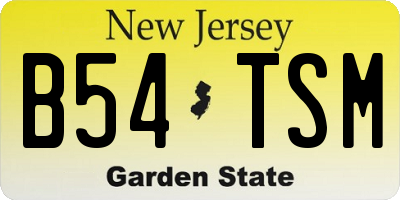 NJ license plate B54TSM