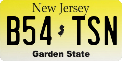 NJ license plate B54TSN