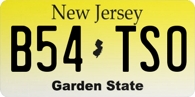 NJ license plate B54TSO