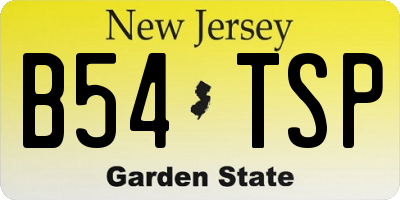 NJ license plate B54TSP