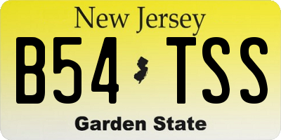 NJ license plate B54TSS