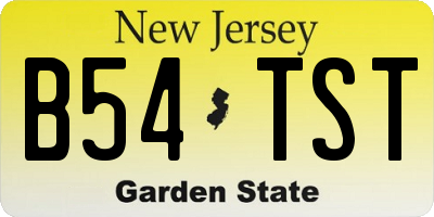 NJ license plate B54TST
