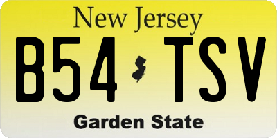 NJ license plate B54TSV