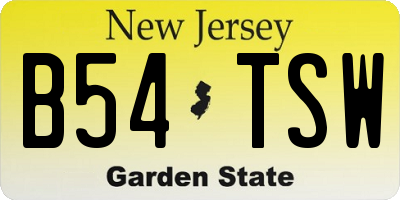 NJ license plate B54TSW