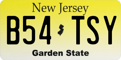 NJ license plate B54TSY