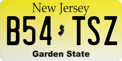 NJ license plate B54TSZ