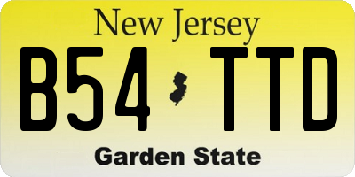NJ license plate B54TTD