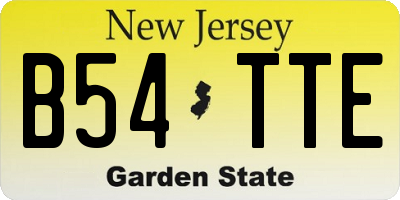 NJ license plate B54TTE
