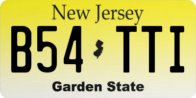 NJ license plate B54TTI