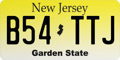 NJ license plate B54TTJ