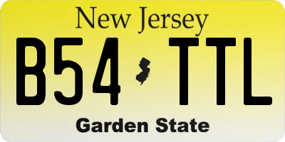 NJ license plate B54TTL