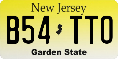 NJ license plate B54TTO