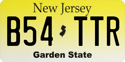NJ license plate B54TTR