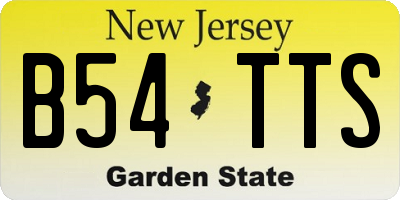 NJ license plate B54TTS