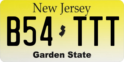 NJ license plate B54TTT