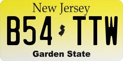 NJ license plate B54TTW