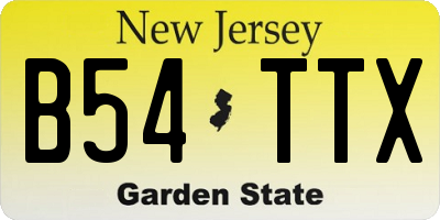NJ license plate B54TTX