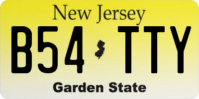 NJ license plate B54TTY