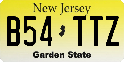 NJ license plate B54TTZ