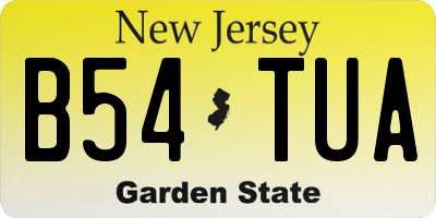 NJ license plate B54TUA
