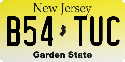 NJ license plate B54TUC