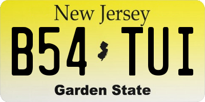 NJ license plate B54TUI