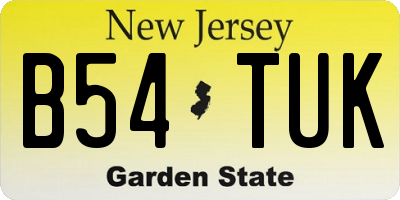 NJ license plate B54TUK