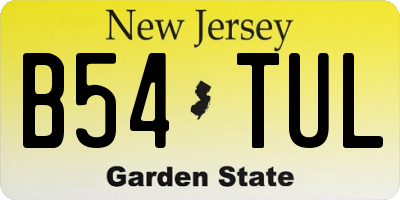 NJ license plate B54TUL