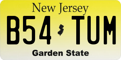 NJ license plate B54TUM