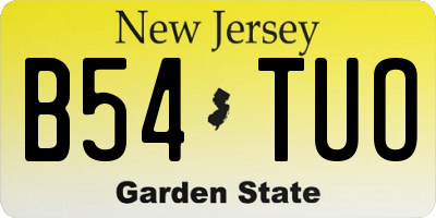 NJ license plate B54TUO