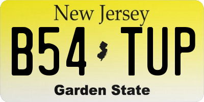 NJ license plate B54TUP