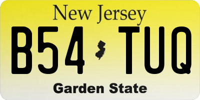 NJ license plate B54TUQ