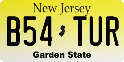 NJ license plate B54TUR
