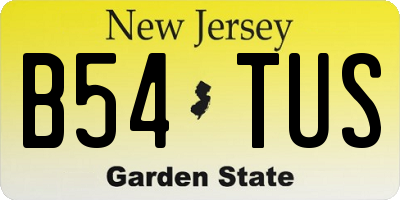 NJ license plate B54TUS
