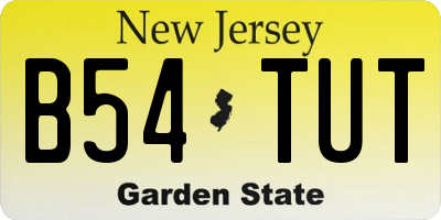 NJ license plate B54TUT