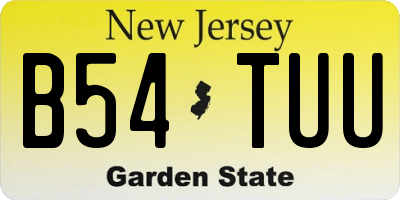 NJ license plate B54TUU