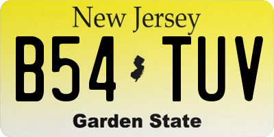 NJ license plate B54TUV