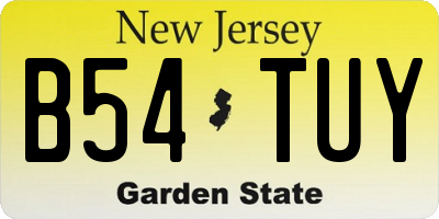 NJ license plate B54TUY
